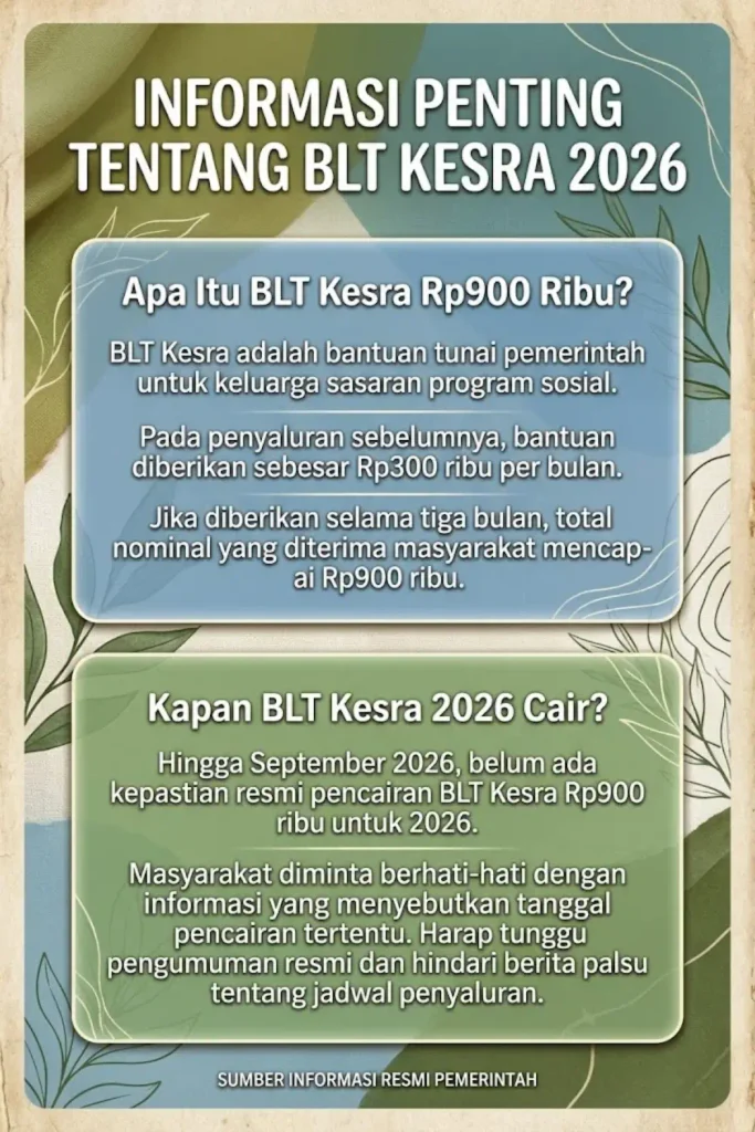 BLT Kesra Rp900 Ribu 2026 Kapan Cair? Cara Cek Penerima dan Syarat Terbarunya