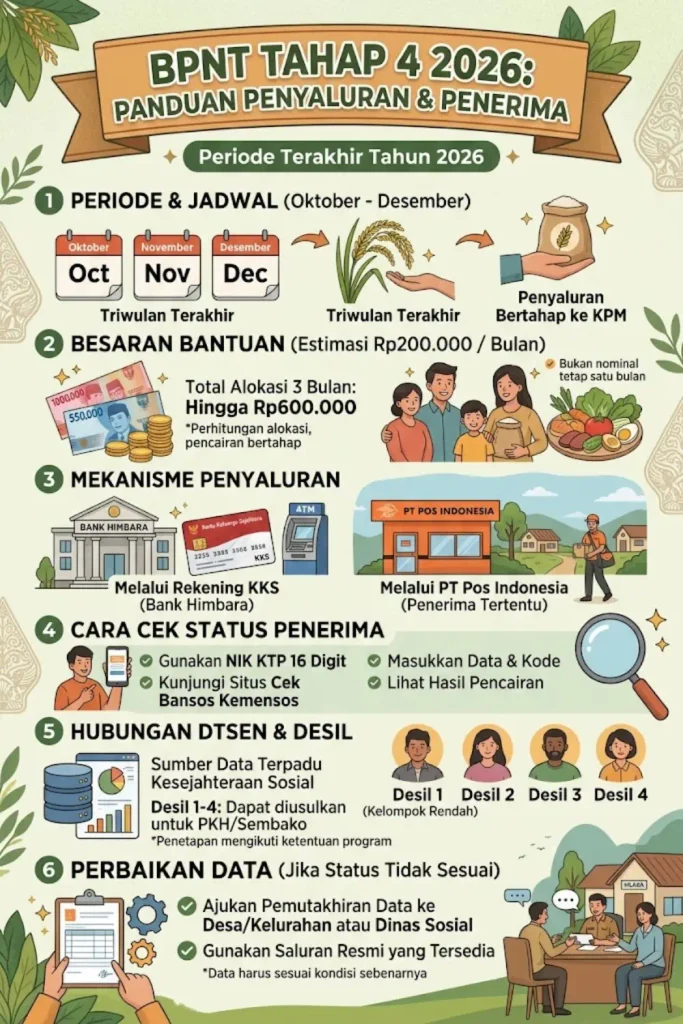 BPNT Tahap 4 2026 Kapan Cair? Jadwal Pencairan, Besaran Bantuan dan Cara Cek Status