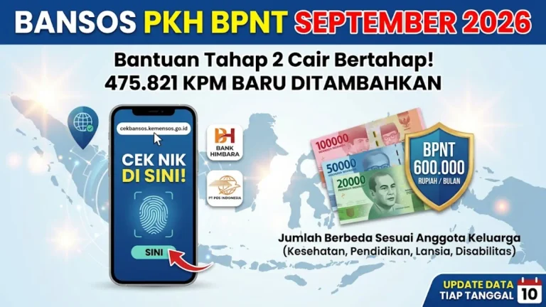 Bansos PKH BPNT September 2026 Sudah Cair! Cek Nama & Nominal 475 Ribu KPM Baru di Sini 