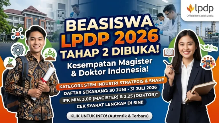 Beasiswa LPDP 2026 Tahap 2 Syarat Jenis Beasiswa dan Cara Pendaftaran