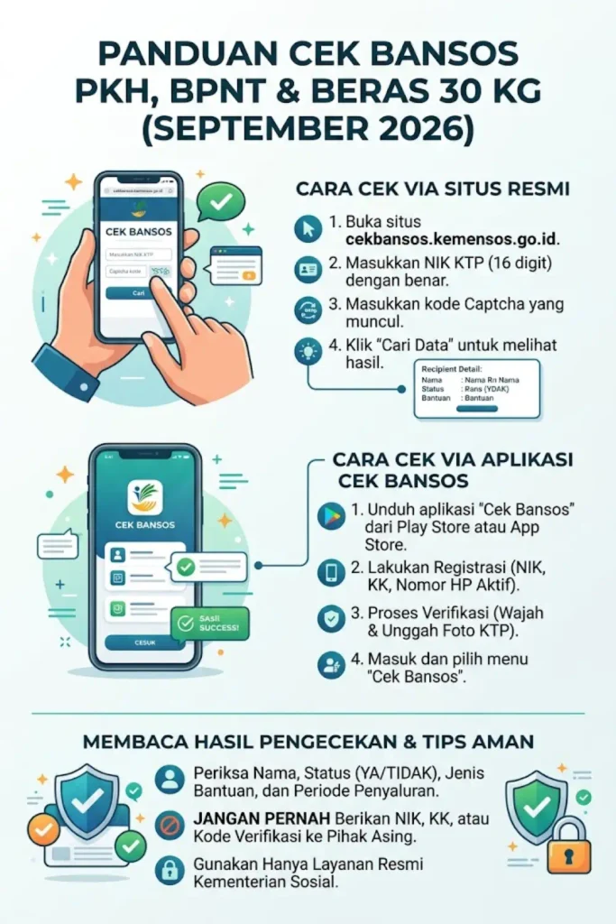 Cara Cek Bansos PKH, BPNT & Beras 30 Kg Pakai NIK KTP