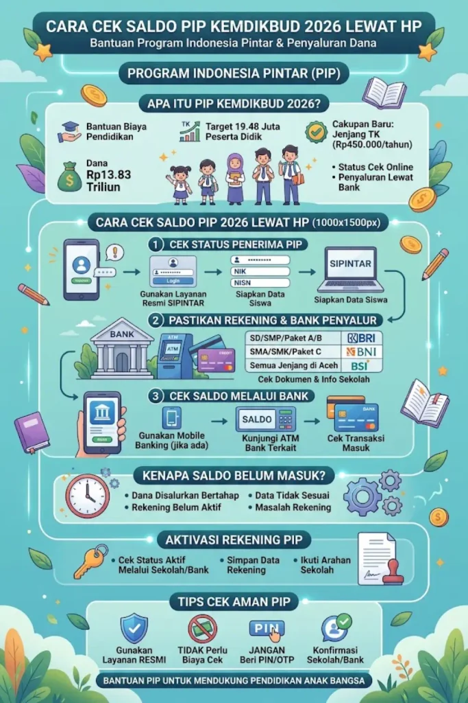 Cara Cek Saldo PIP Kemdikbud 2026 Terbaru via HP, Cepat dan Mudah