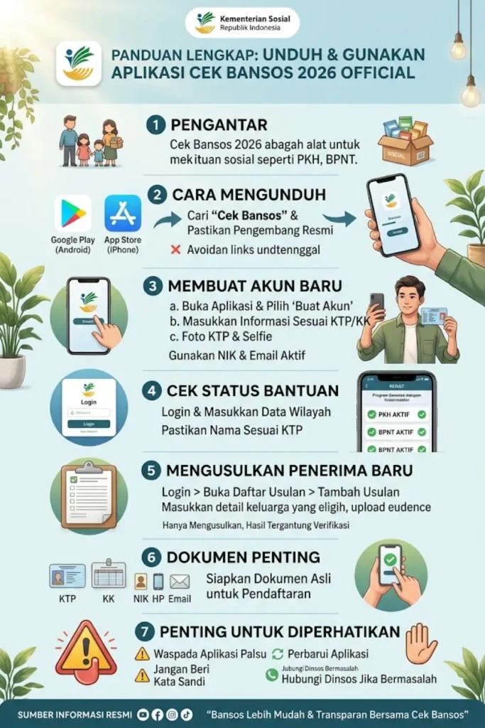Cara Daftar Akun Aplikasi Cek Bansos dan Mengetahui Status Bantuan Sosial 2026