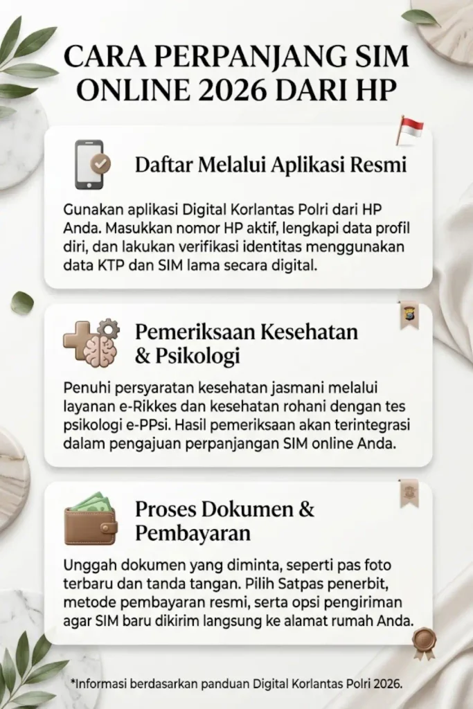 Cara Perpanjang SIM Online 2026 dari HP: Syarat, Biaya dan Langkah Pengajuan
