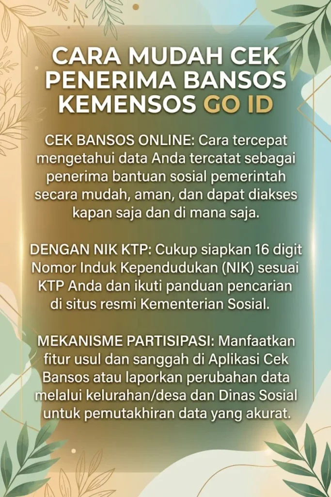 Cek Bansos Kemensos Go ID Cek Penerima 2026 Cara Melihat Status Bansos