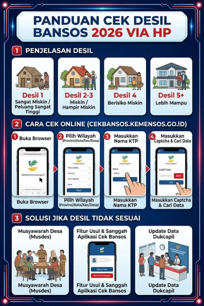 Cek Desil Bansos 2026 Secara Online di HP Panduan Mudah PKH BPNT dan KIP Kuliah