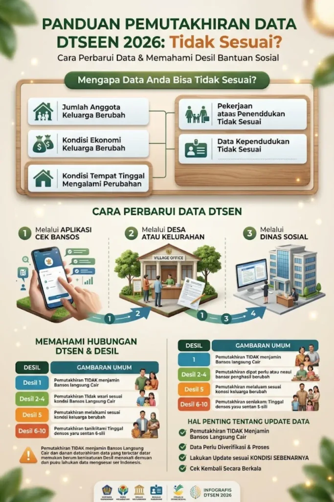 DTSEN 2026 Tidak Sesuai? Cara Perbarui Data agar Status Penerima Bansos Kembali Tepat