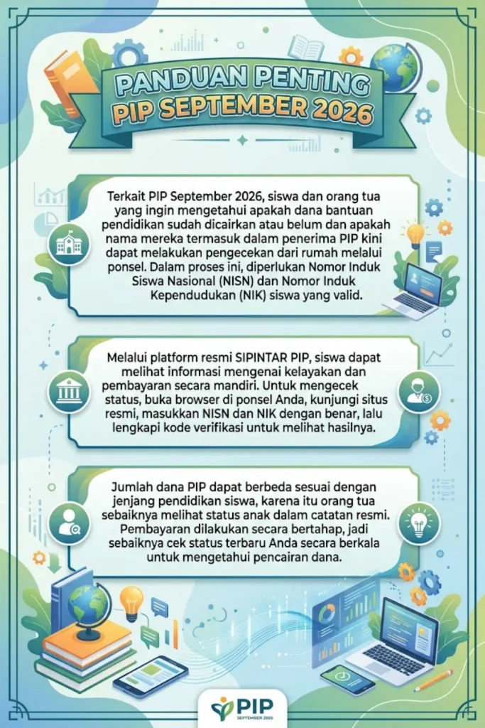 PIP September 2026 Cara Cek Penerima dan Pembayaran dengan NISN NIK lewat HP