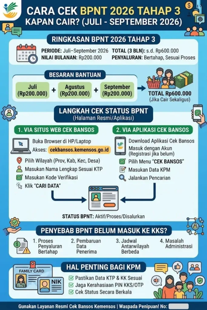 BPNT 2026 Tahap 3 Kapan Cair? Cek Jadwal, Status Penerima, dan Cara Mendapatkan Rp600 Ribu