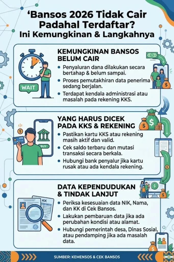 Bansos 2026 Tidak Cair Padahal Terdaftar? Ini yang Perlu Dilakukan