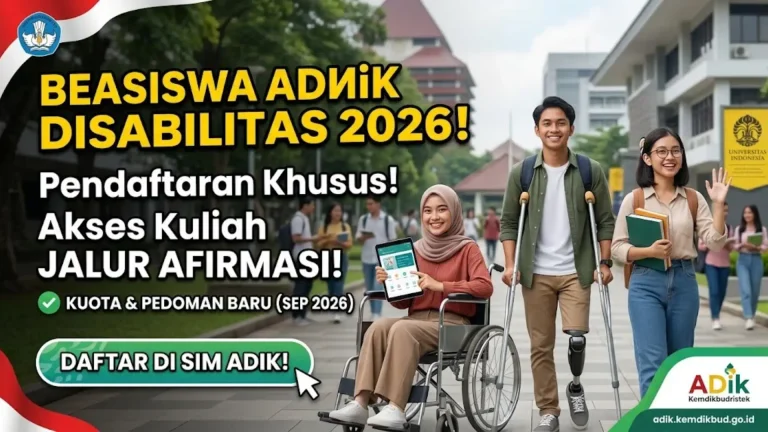Beasiswa ADik Disabilitas 2026 Dibuka, Cek Syarat, Jadwal dan Cara Daftarnya