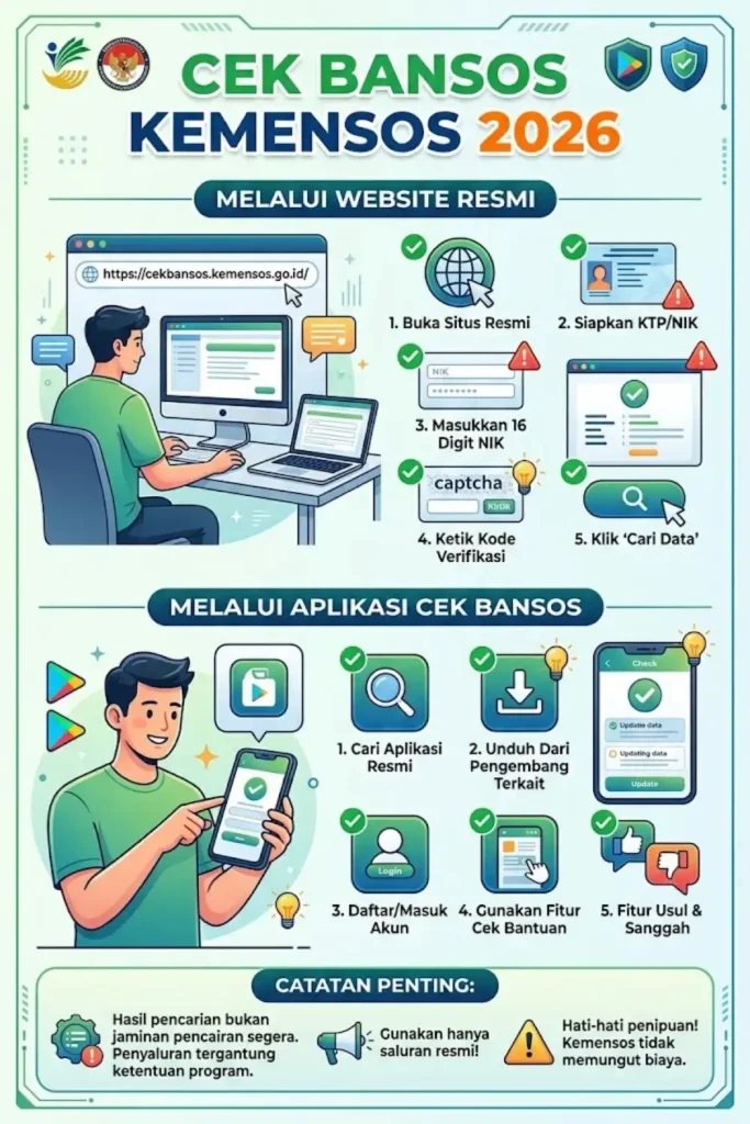 Cara Cek Bansos Kemensos 2026 untuk Mengetahui Status Penerima