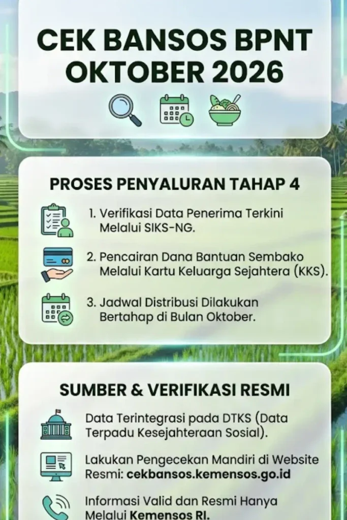 Cek Bansos Oktober 2026: Cara Cek Status Penerima dan Info Pencairan Terbaru