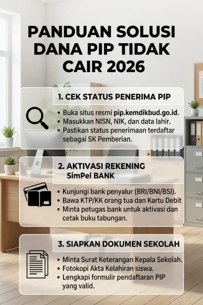 Dana PIP Tidak Cair 2026? Ini Penyebab Rekening Belum Diaktivasi dan Cara Mengatasinya