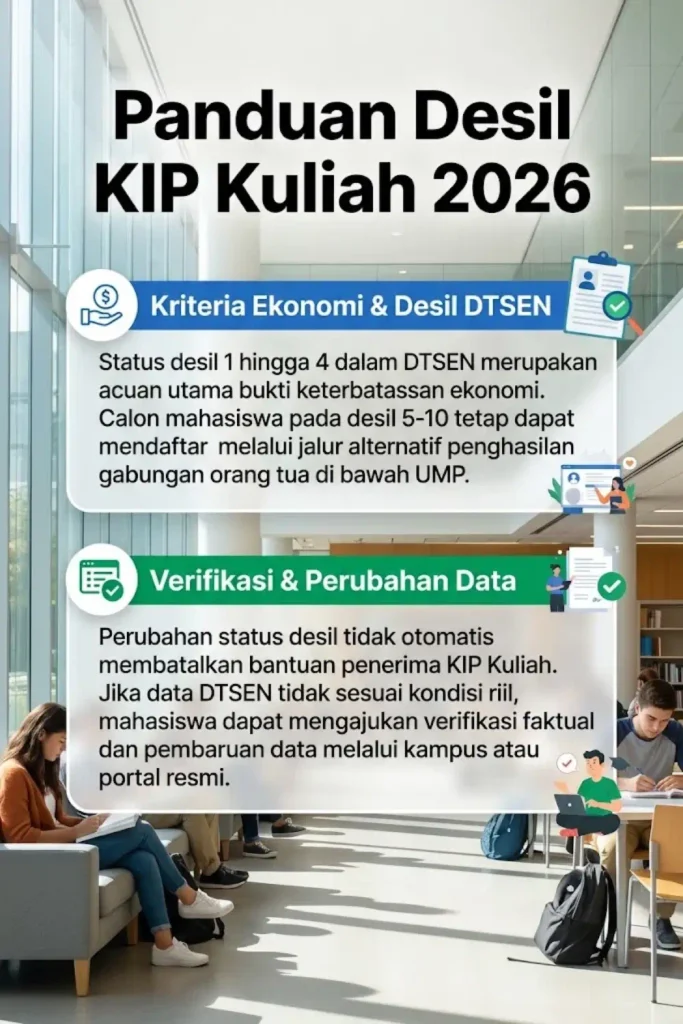 Desil KIP Kuliah 2026: Apakah Desil 5–10 Bisa Lolos? Ini Syarat dan Cara Verifikasi Faktual