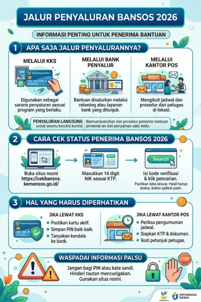 Jalur Penyaluran Bansos 2026: Cara Mengetahui Bantuan Lewat KKS atau Kantor Pos