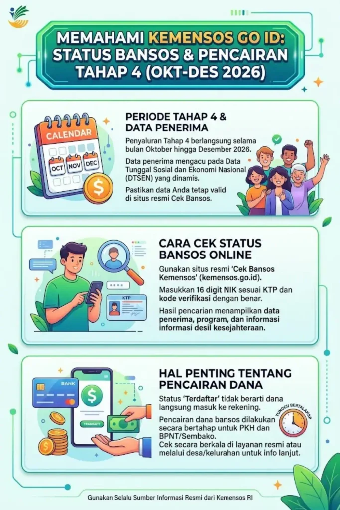 Kemensos Go ID Tahap 4 2026: Cara Cek Status Penerima Bansos Terbaru