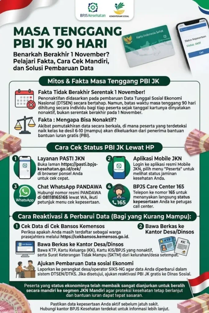 Masa Tenggang PBI JK 90 Hari, Benarkah Berakhir 1 November? Ini Cara Cek Status dan Perbarui Data